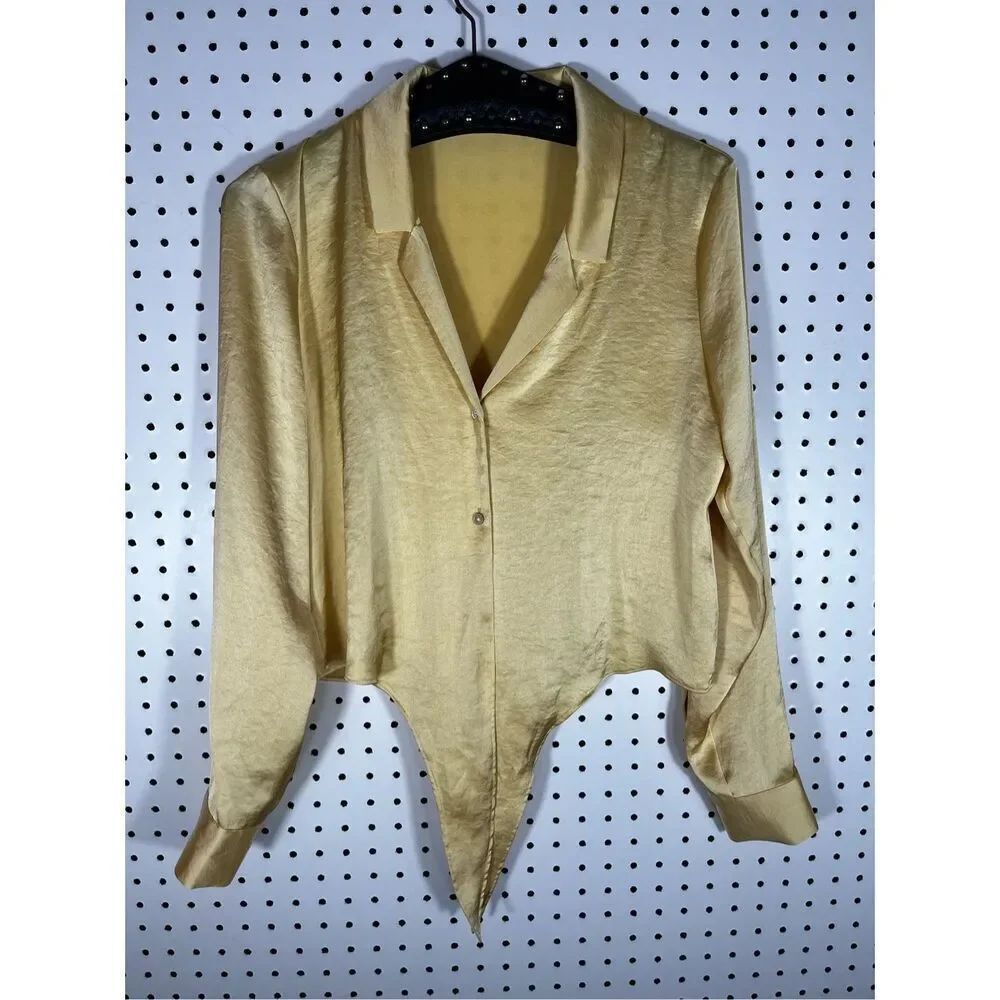 Wilfred satin tie front blouse size S
